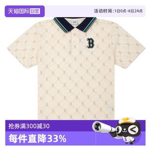 休闲短袖 新款 自营 T恤 MLB儿童男女童复古钻石老花图案POLO衫
