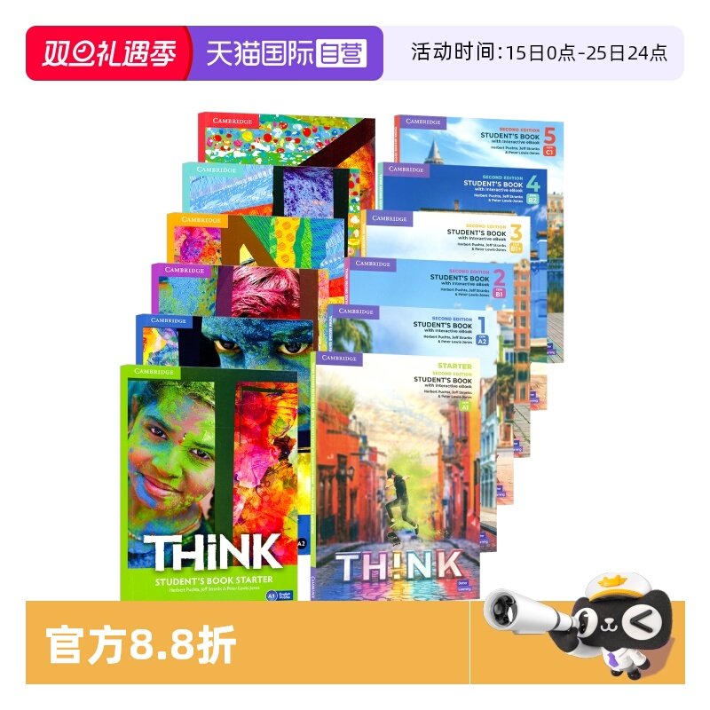 【自营】原版进口剑桥初中高中英语教材 Cambridge Think Starter 1 2 3 4 5级别学生书+练习册思维KET/PET考试教辅外语 think教材