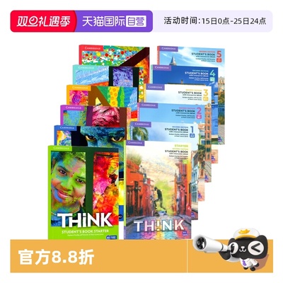 【自营】原版进口剑桥初中高中英语教材 Cambridge Think Starter 1 2 3 4 5级别学生书+练习册思维KET/PET考试教辅外语 think教材