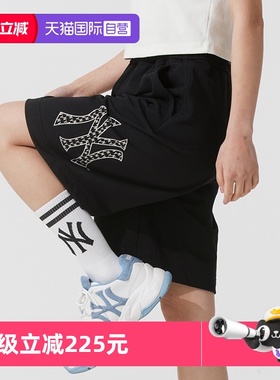 【自营】MLB美职棒男裤女裤黑色针织短裤时尚潮流休闲裤3ASPM0253