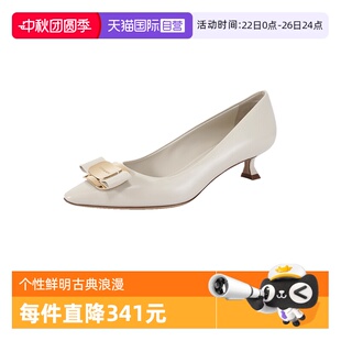 菲拉格慕女士蝴蝶結裝 自營 FERRAGAMO 跟高4cm 飾尖頭低跟單鞋