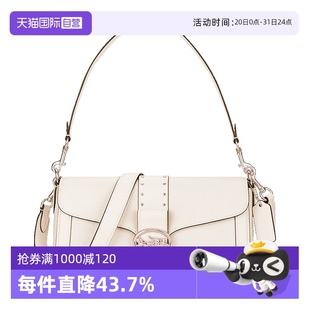 蔻馳女士中號手提單肩斜挎包白色皮質(zhì)5497 自營 COACH IMCHK