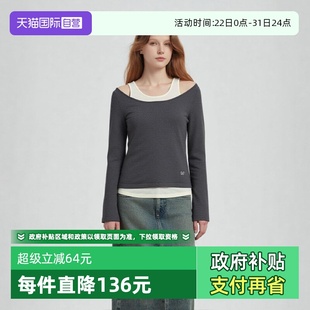 Bari Petit 气质显瘦假两件镂空拼接针织上衣羊毛 自营