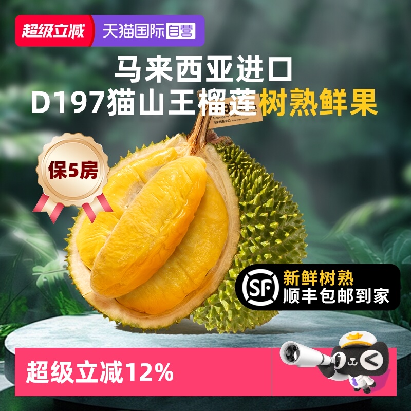 市舶士猫山王榴莲鲜果