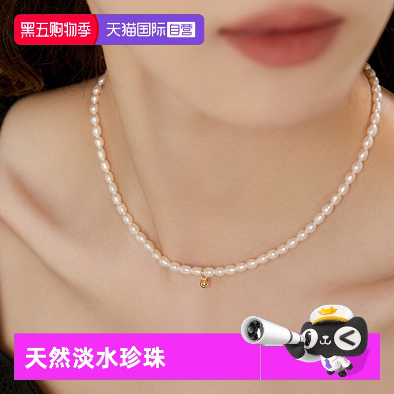 baby淡水珍珠项链女纯银小米珠