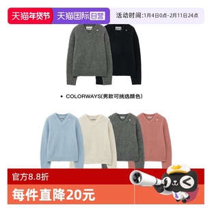 【自营】SATUR ARCHIVE2025年秋冬新款简约休闲慵懒V领长袖针织衫