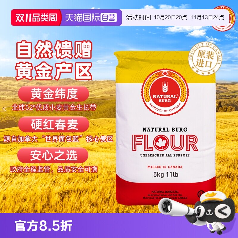 【自营】圣地博格高筋小麦面粉吐司粉披萨面包粉家用烘焙饺子面条