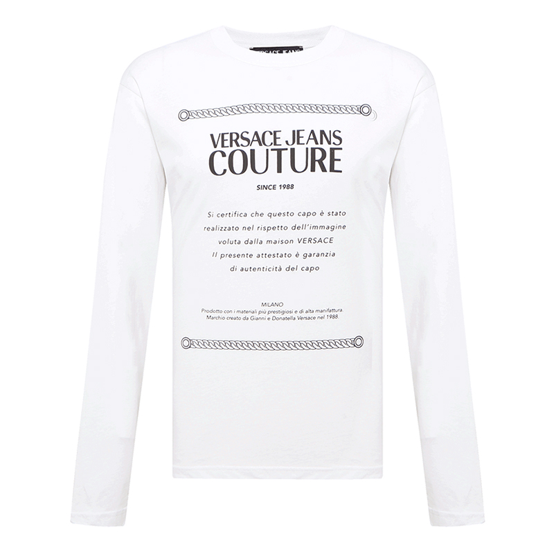 【自营】VERSACE JEANS/范思哲男士长袖T恤71GAHT30 CJ00T圆领