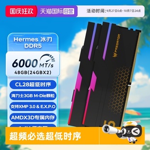 冰刃 內存條 宏碁掠奪者 48G DDR5臺式 C28 自營 RGB燈條6000