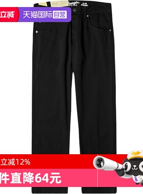 【自营】Wrangler 黑色复古百搭休闲舒适牛仔裤男士修身直筒长裤