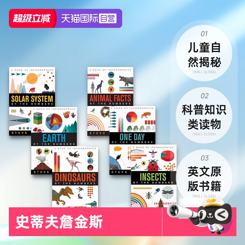 【自营】英文原版 By the Numbers 系列 Steve Jenkins 史蒂夫詹金斯 6册 儿童自然揭秘科普知识类读物