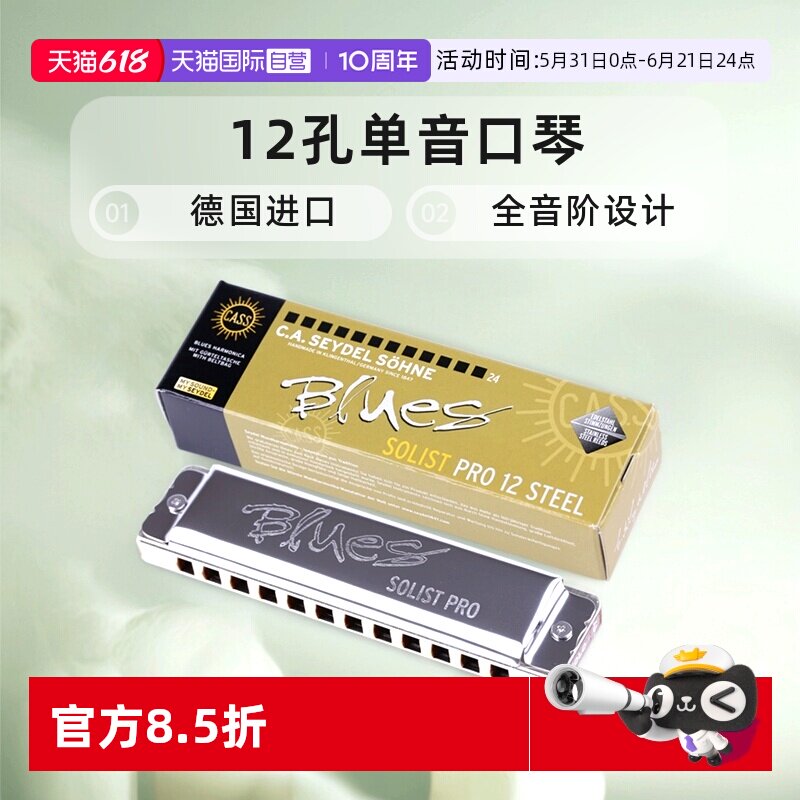 德国进口Seydel全音阶12孔单音口琴SOLIST PRO 12 SOLO