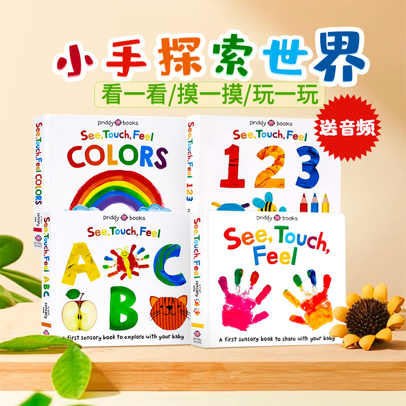 【自营】See Touch Feel英文原版绘本 触觉视觉互动感官认知 幼儿童早教启蒙绘本 A First Sensory Book英文版单词 亲子互动触摸书
