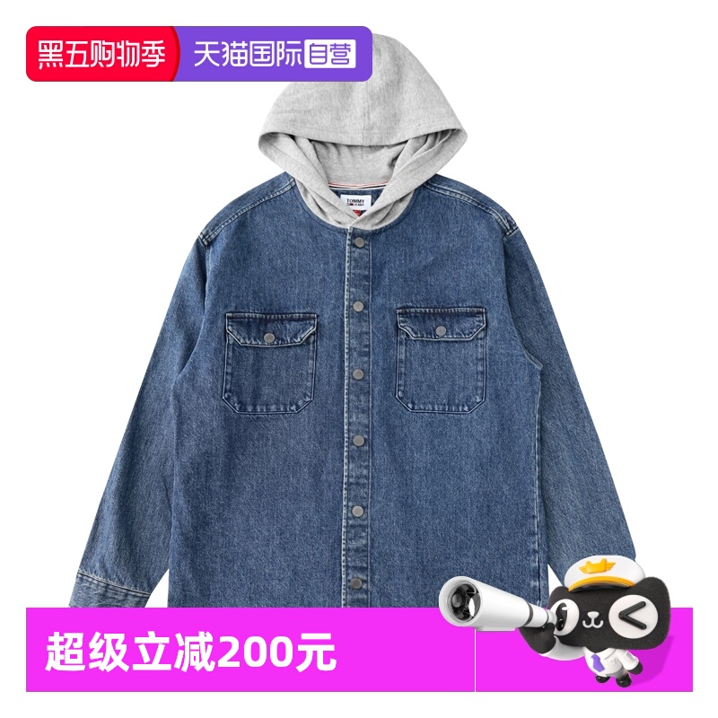 休闲牛仔外套TOMMYHILFIGER连帽