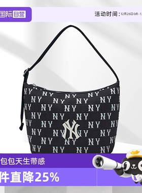 【自营】MLB男女老花时尚腋下包休闲挎包25春季新款BQM01