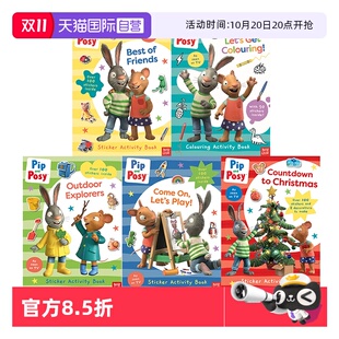 英文原版 幼儿童早教启蒙英语图画书 Scheffler 触摸翻翻书 自营 预售 TV版 and Pip Axel Posy 绘本 皮普和波西贴纸活动书
