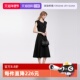 自营 ELLE法式 赫本风圆领收腰连衣裙女2025夏季 新款 黑色长裙
