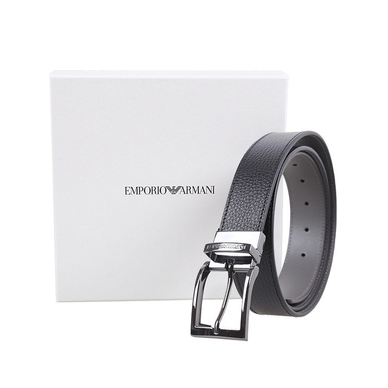 【自营】EMPORIO ARMANI/阿玛尼 男士均码双面可裁剪针扣板扣腰带