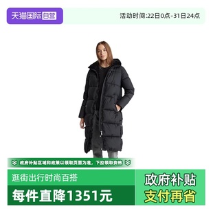 凯文克莱女士黑色长款 Klein Calvin 棉服CWN04716 自营