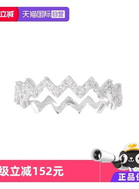 【自营】apm MONACO女士925银镶钻Z字形戒指品牌直供官方联保