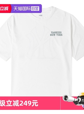 【自营】MLB短袖男装女装简约米白色T恤情侣休闲运动服3ASWB2243