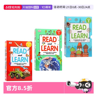 【自营】DK百科启蒙分级读物12册盒装3套英文原版DK Reader Read and Learn Pre-Level 1儿童科普图画故事书 亲子共读英语课外读物