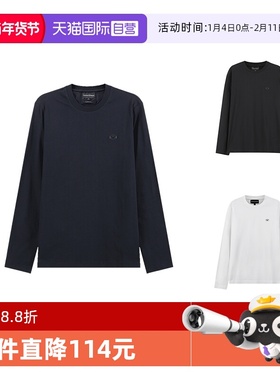 【自营】EA阿玛尼 男士小徽标圆领长袖T恤 8N1TR1 1JRGZ全棉商场