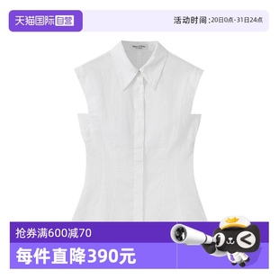 衬衫 亚麻素色收腰修身 自营 Marc 薄款 商场同款 Polo 无袖