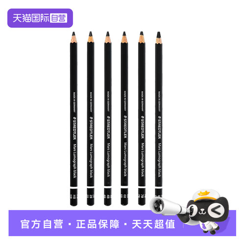 德国施德楼100B黑杆碳画素描铅笔