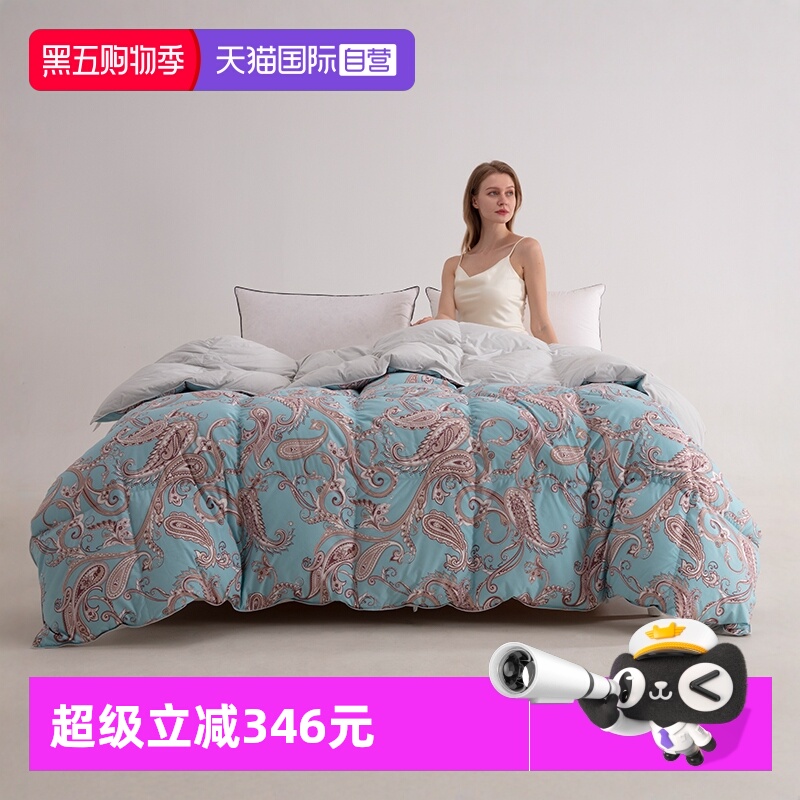 【自营】Snowman/斯诺曼羽绒被95白鹅绒保暖双人冬被子被芯印花