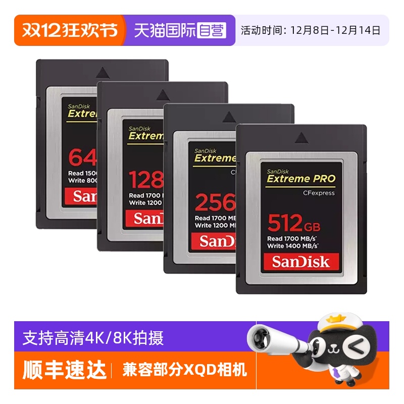 自营闪迪cfexpress存储卡摄像机