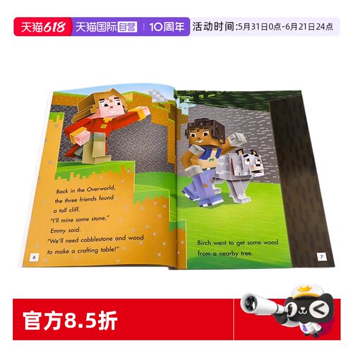 【自营】Minecraft Young Readers Level 2 我的世界分级读物2级6册 英文原版逃离幽冥生存模式儿童冒险游戏故事书 青少年英语阅读