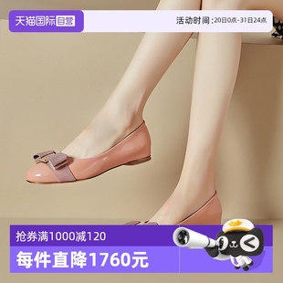 Ferragamo 自營 清貨 漆皮蝴蝶結(jié)圓頭平底單鞋 菲拉格慕女款