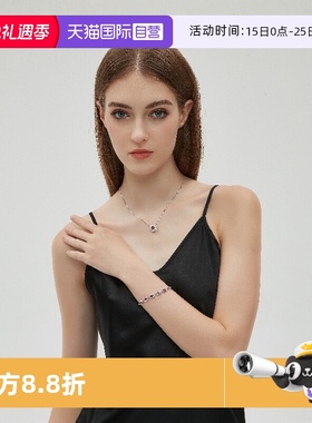 leqiyuan925锆石女红宝项链礼物