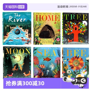 繪本 秘密4冊英文原版 自營 Britta Seasons海洋sea蜜蜂Bee河流River Tree 親子早教洞洞書平裝 大開挖洞 Teckentrup 大自然 四季