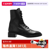 自营 Stuart WeitzmanSW女款 珍珠黑色系带小牛皮马丁靴 3.5cm