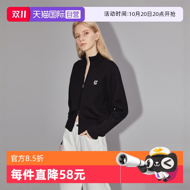 ELLE法式黑色毛针织衫
