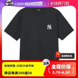 男女情侣老花运动T恤圆领LOGO短袖 MLB 休闲3ATSM0343 自营 时尚