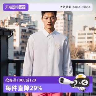 自營 V字徽章圖案 棉質(zhì)長袖 襯衫 男士 73GAL2S7 CN001 VJC范思哲