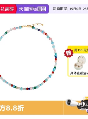 多彩天然石锁骨链女轻奢小众设计
