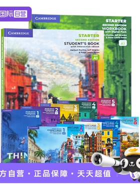 【自营】剑桥第二版Think Starter 1 2 3 4 5级 课本+练习册 KET/PET考试教辅外语初中高中英语教材自学书 think教材英国原版进口