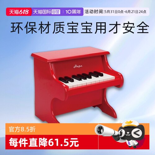 德国Hape儿童益智木质18键小钢琴