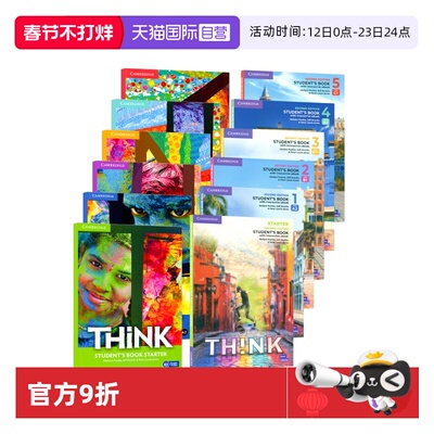 【自营】原版进口剑桥初中高中英语教材 Cambridge Think Starter 1 2 3 4 5级别学生书+练习册思维KET/PET考试教辅外语 think教材