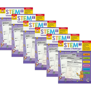 【自营】Evan-Moor STEM Lessons and Challenges 1-6年级 美国加州教辅课程与挑战 STEM教育 儿童练习册 英文原版进口图书