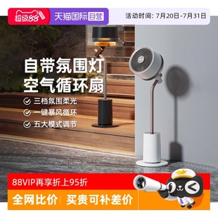 落地扇氛围灯净化杀菌电风扇 自营 大宇空气循环扇家用低噪立式