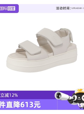 【自营】HOGAN女士Skyscraper系列牛皮革厚底休闲凉鞋跟高6cm高跟