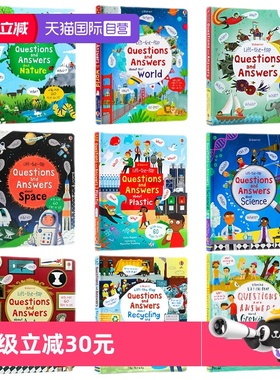 【自营】Usborne 问与答系列 Questions and Answers 儿童启蒙读物 科学百科立体翻翻书 动物自然时间食物英文原版科普