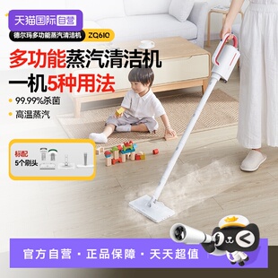 拖地洗地擦地 德尔玛蒸汽拖把家用高温清洁机电动手持式 自营