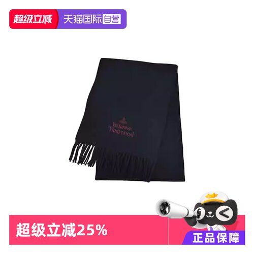【自营】Vivienne Westwood品牌徽标绒线围巾81030007 W00Q7 AAB