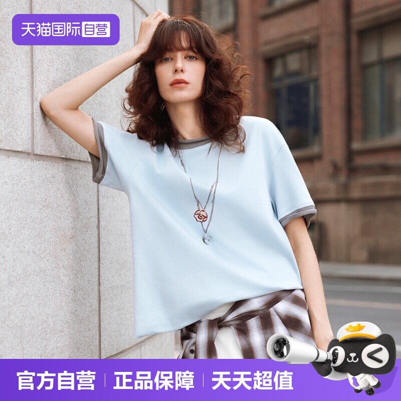 ELLE圆领宽松短袖女装图片